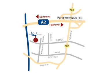Karte Anreise über Autobahn zum Hotel Restaurant Weserschiffchen